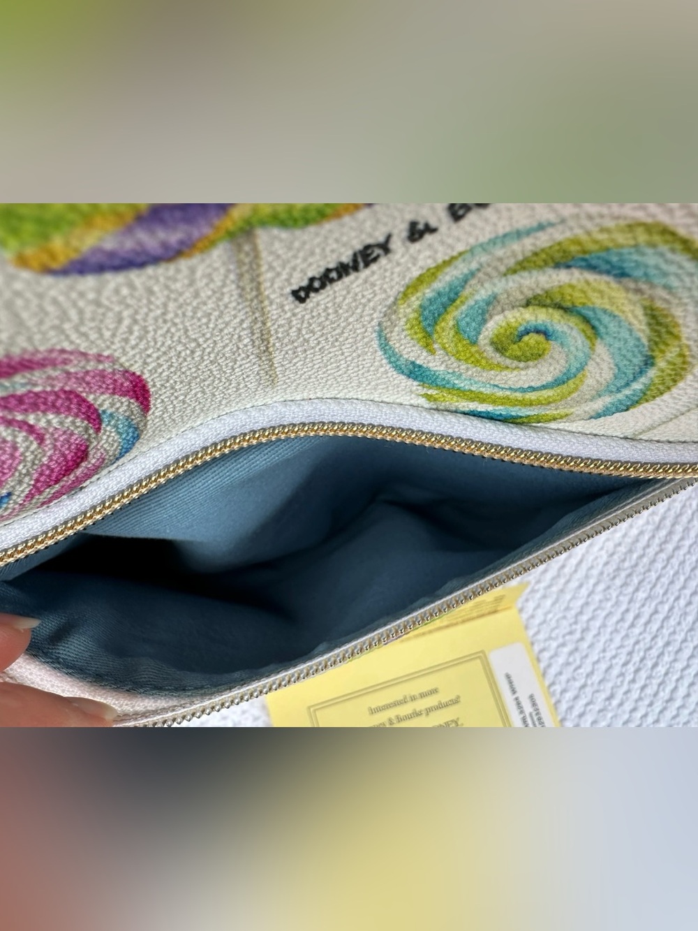 RARE Dooney & Bourke Lollipop Swirl Coated Cotton Letter Carrier Crossbody Purse - Picture 15 of 15